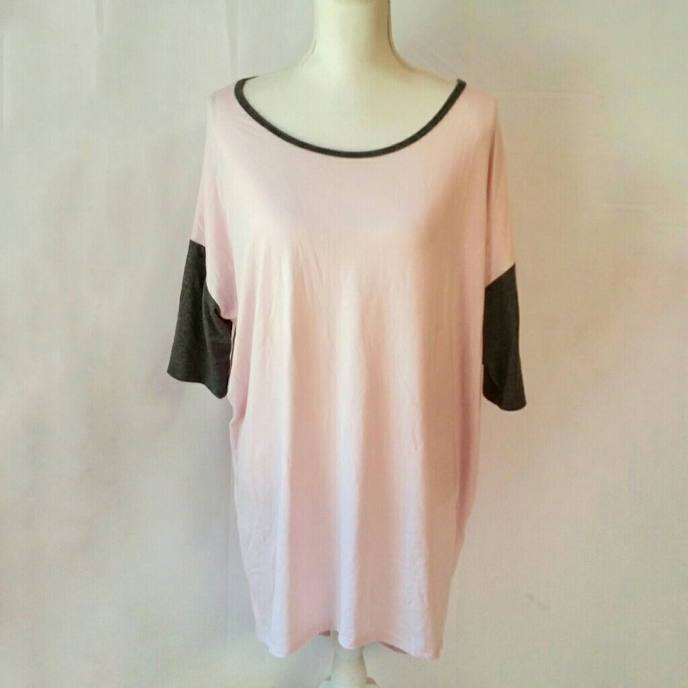 LuLaRoe Irma Pink and Grey Tunic Shirt